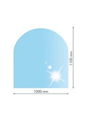Lienbacher 21.02.885.2, Sklo pod kachle, OBLÚK, 100x110 cm, fazeta 20 mm, hr. 8 mm, kalené sklo