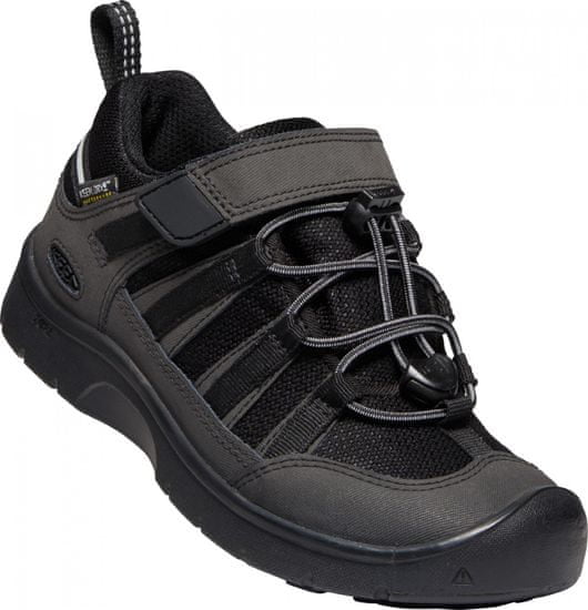 KEEN detská kožená outdoorová obuv Hikeport 2 Low WP Y black/black