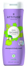 Attitude Detské telové mydlo a šampón (2 v 1) Little leaves s vôňou vanilky a hrušky 473 ml