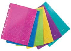 LEITZ Závesné vrecká "WOW", mix farieb, A4, 200 mikrón, uzatváranie na suchý zips, LEITZ
