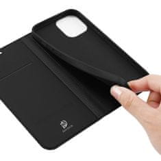 Dux Ducis Skin Pro knižkové kožené puzdro na iPhone 12 Pro Max, čierne