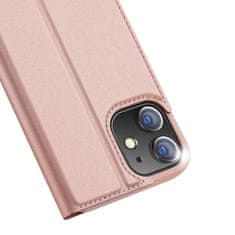Dux Ducis Skin Pro knižkové kožené puzdro na iPhone 12 / 12 Pro, ružové