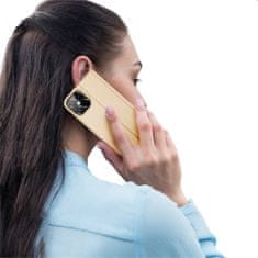 Dux Ducis Skin Pro knižkové kožené puzdro na iPhone 12 Pro Max, zlaté