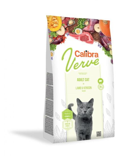 Calibra Verve Cat Verve GF Adult Lamb & Venison 8y + 750 g NEW