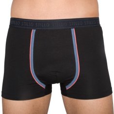 3PACK pánske boxerky čierne s sivým pruhom (STP-0161616) - veľkosť M