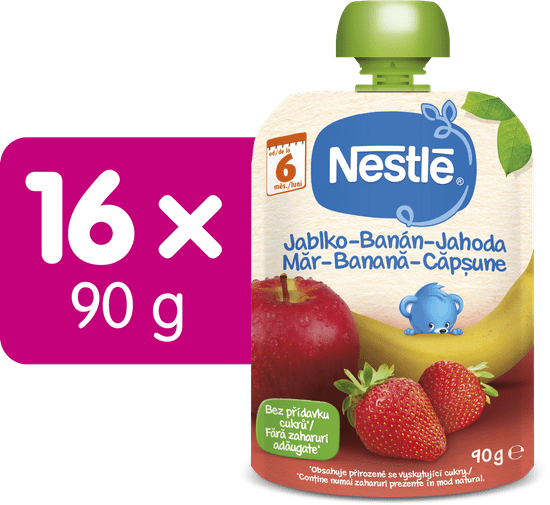 Nestlé kapsička Jahoda, Jablko, Banán 16x90 g