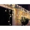 LED vianočný záves, cencúle, 120 LED, 3 m x 0,7 m, prívod 6 m, vonkajšie, teplé biele svetlo, pamäť, časovač