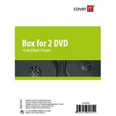 COVER IT Krabička na 2 DVD 14mm čierny 10ks/bal