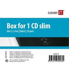 COVER IT Škatuľka na 1 CD 5,2 mm slim box + tray 10ks/bal