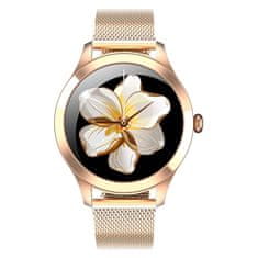 Neogo SmartWatch Glam Pro, dámske smart hodinky, zlaté/kovové