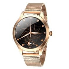 Neogo SmartWatch Glam Pro, dámske smart hodinky, zlaté/kovové