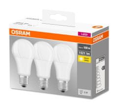 Osram LED BASE CL A FR 100, nestlmiteľné, 14 W / 827, E27, 3 ks