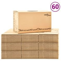 Vidaxl Kartónové krabice na sťahovanie XXL 60 ks 60x33x34 cm
