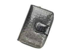 Gregorio Luxusná dámska kožená peňaženka Elegant croco grey, šedá