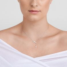Preciosa Strieborný náhrdelník Krížik Shiny Cross s kubickou zirkónia Preciosa 5301 00