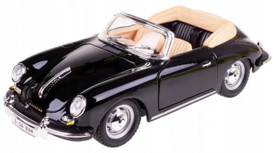 BBurago 1:24 Porsche 356B 1961 Cabriolet, čierna