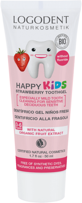 LOGONA HAPPY KIDS zubný gél jahoda - 50ml
