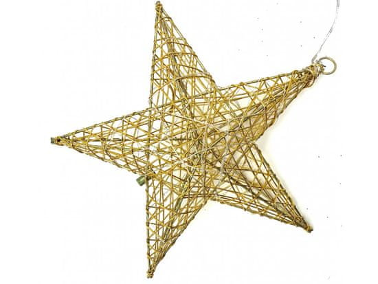 commshop Vánoční svítící ozdoba - Hvězda 39 cm (zlatá)