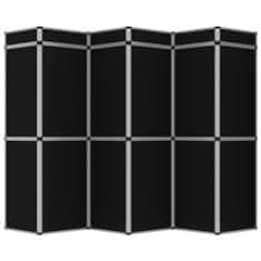 Vidaxl 18-panelová skladacia výstavná stena 362x200 cm, čierna