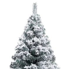 Vidaxl Umelý vianočný stromček s LED a chumáčmi snehu zelený 180 cm