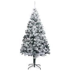 Vidaxl Zasnežený umelý vianočný stromček zelený 180 cm PVC