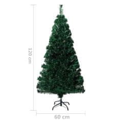 Vidaxl Umelý vianočný stromček+podstavec, zelený 120cm, optické vlákno