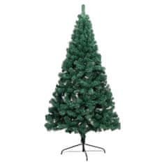 Vidaxl Umelý vianočný polovičný stromček s podstavcom zelený 210 cm PVC