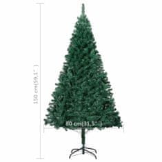 Vidaxl Umelý vianočný stromček s hustým ihličím, zelený 150 cm, PVC