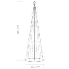 Vidaxl Vianočný stromček, kužeľ, 752 LED, teplé biele svetlo 160x500cm