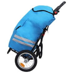 Vidaxl Skladací príves za bicykel s taškou na potraviny modro-čierny
