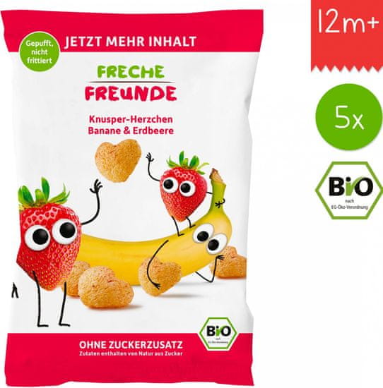 Freche Freunde BIO Chrumky Kukurica, banán a jahoda (5x30g)