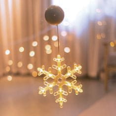 ACA Lightning LED vianočné vločka do okna, teplá biela farba, IP20, 3xAAA, prísavka