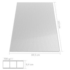 Vidaxl Polykarbonátové dosky 2 ks 4 mm 113x60,5 cm