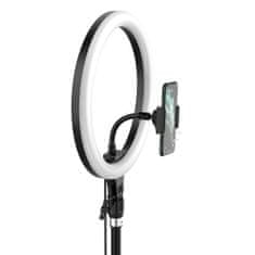 BASEUS Photo Ring Selfie kruhové LED svetlo 12'' + vysoký statív, čierny