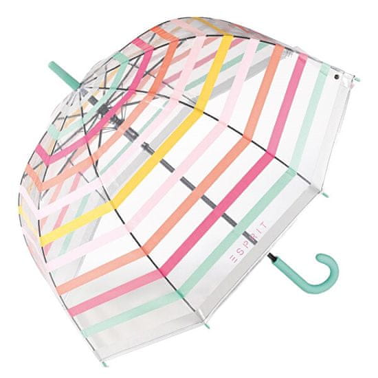 Esprit Dámsky palicový dáždnik Long AC Domeshape Transparent Stripe s 53223