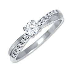 Brilio Pôvabný prsteň s kryštálmi z bieleho zlata 229 001 00810 07 (Obvod 57 mm)