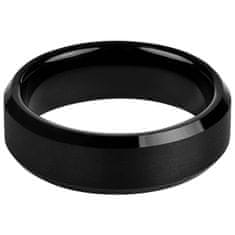 Troli Čierny oceľový prsteň (Obvod 54 mm)