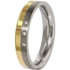 Boccia Titanium Snubný titánový prsteň s diamantmi 0129-04 (Obvod 52 mm)