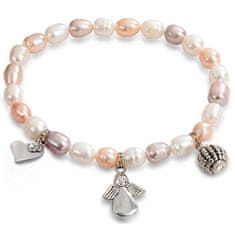 JwL Luxury Pearls Jemný náramok z pravých perál s ozdobami JL0295