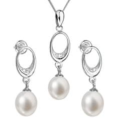 Evolution Group Súprava strieborných šperkov s pravými perlami Pavona 29040.1 (náušnice, retiazka, prívesok)