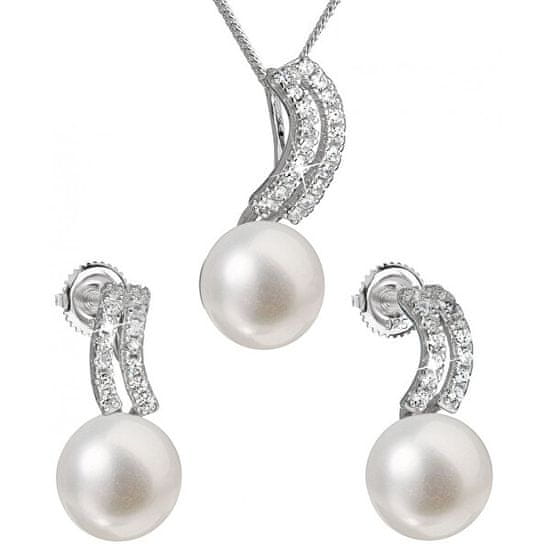 Evolution Group Súprava strieborných šperkov s pravými perlami Pavona 29037.1 (náušnice, retiazka, prívesok)
