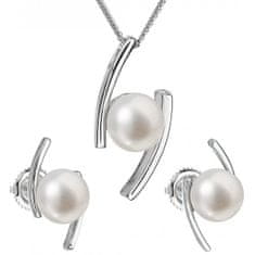 Evolution Group Súprava strieborných šperkov s pravými perlami Pavona 29039.1 (náušnice, retiazka, prívesok)
