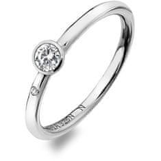 Luxusný strieborný prsteň s topazom a diamantom Willow DR206 (Obvod 60 mm)