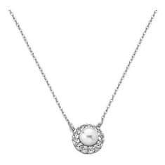 Majorica Strieborný náhrdelník s perlou a kamienkami 15254.01.2.000.010.1