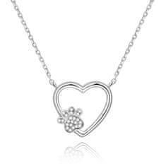 Beneto Strieborný náhrdelník Láska k maznáčikovi AGS702 (Dĺžka 48 cm)