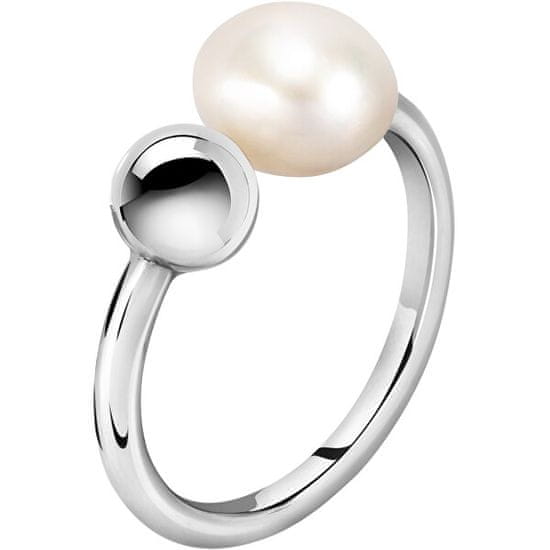 Morellato Oceľový prsteň s pravou perlou Oriente SARI15
