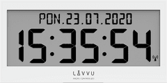 LAVVU Biele digitálne rádiom riadené nástenné hodiny MODIG