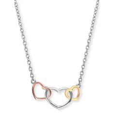 Engelsrufer Strieborný náhrdelník s farebnými srdci ERN-WITHLOVE-03