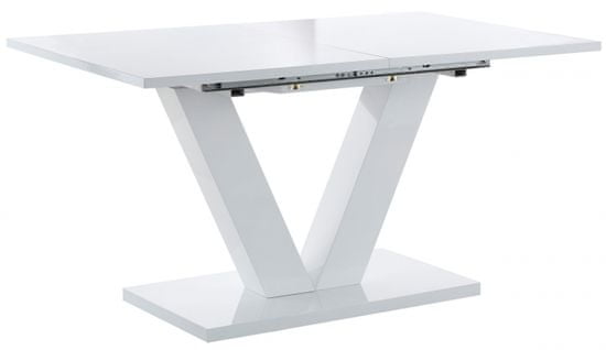 Danish Style Rozkladací jedálenský stôl Alle, 140 cm, biela