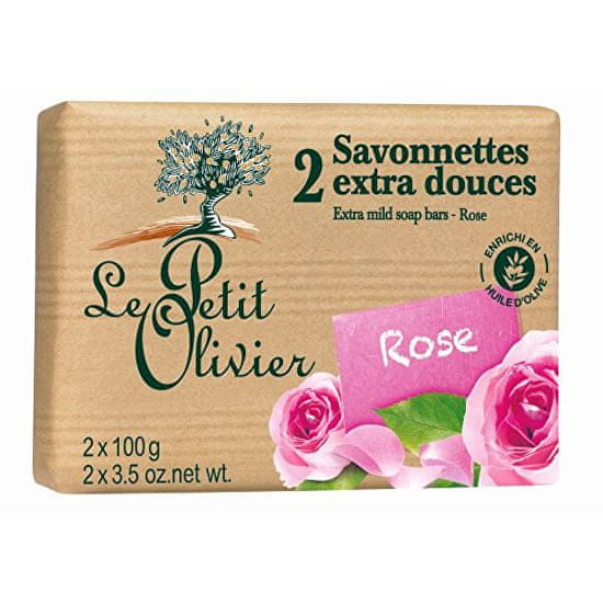 Le Petit Olivier Extra jemné mydlo Ruža 2 x 100 g